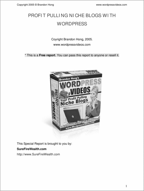 Product picture Profit Pulling Niche Blogs